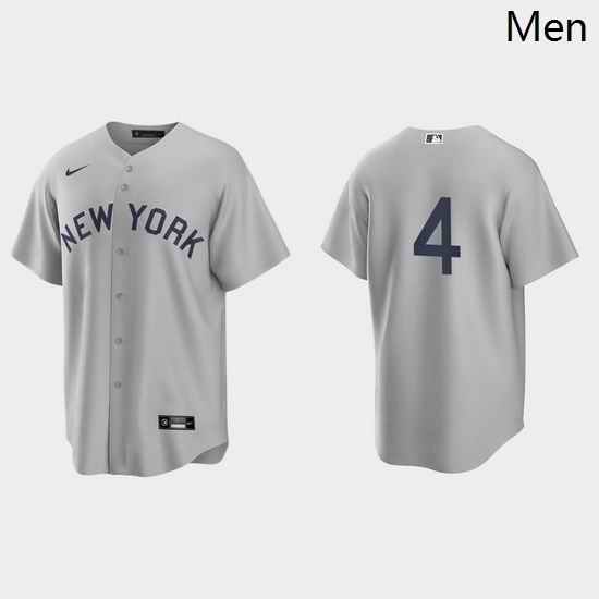 Men New York Yankees 4 Lou Gehrig Men Nike Gray 2021 Field of Dreams Game MLB Jersey